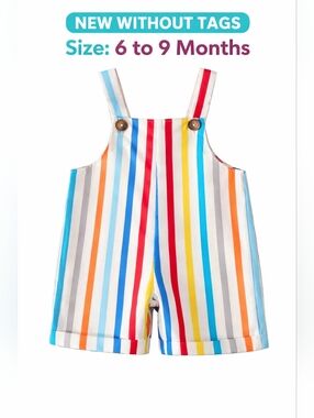 Striped Multi-Color Kids Overalls - Brand Unspecified